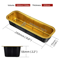 Conteneur rectangulaire en aluminium jetable de qualité alimentaire XC Y55 1000 ml avec couvercle en plastique pour la pâtisserie et le stockage de desserts
