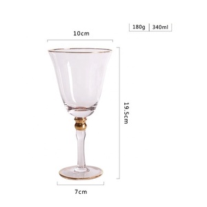 <span class=keywords><strong>Verre</strong></span> à <span class=keywords><strong>vin</strong></span> avec un bord <span class=keywords><strong>doré</strong></span> - Product Image 5