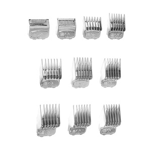 Ensemble de 10 peignes à cheveux réglables en argent pour hommes, usage domestique, métal argenté - Product Image 4