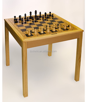Table de jeu d'échecs et de backgammon d'extérieur en marbre et bois, non pliable, avec plateau magnétique, style antique, grande taille, en acrylique