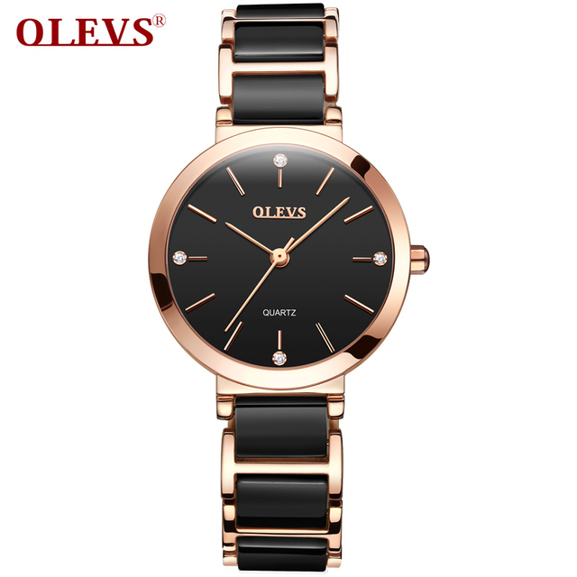 OLEVS 5877 Ladies Top Brand Fashion Female Wrist Watch Clock Rose Gold Women Watch Business Quartz Watch