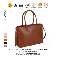 Sac à main pour ordinateur portable de bureau 16 pouces en cuir PU, multi-poches, emplacements pour stylos, porte-gobelet, pour femmes actives, étudiantes, courts voyages