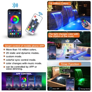 120Cm Acrílico <span class=keywords><strong>Labio</strong></span> corto Interior Led Color Falls Fuente Jardín Acrílico Sheer Descent Piscina Pared <span class=keywords><strong>Cascada</strong></span> - Product Image 2