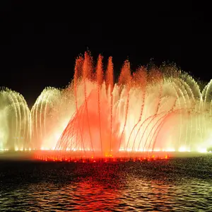 Fontaine à buses à jet de cent mètres de haut Fontaines à effet d'eau 3D