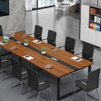 Table de conférence et chaise de bureau combinées, design minimaliste en bois massif, combinaison libre, table de réunion détachable