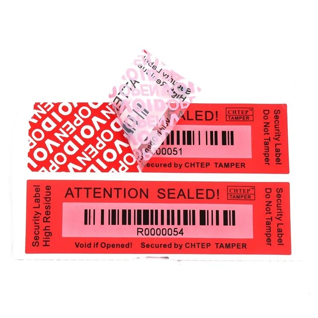 High Quality Waterproof Adhesive Stickers Tamper Evident Security Seal with Void Warranty Available in Various Sizes