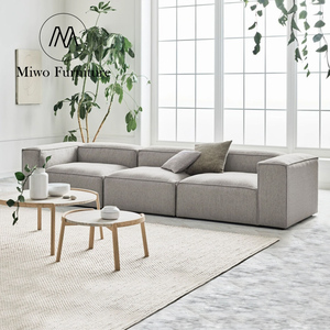 イタリア製家具 コーデュロイ生地 セクショナルリビングルーム 3人掛けソファ モダン北欧ミニマリスト ビーンバッグ 室内オフィスソファセット - Product Image 3