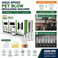 Machine de soufflage par injection haute pression entièrement automatique contrôlée par PLC Xuye pour bouteilles en plastique PET