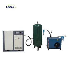 Langair 7.5KW 15KW 22KW 75KW macchina di risparmio energetico set completo industriale compressore d'aria a vite con serbatoio d'aria essiccatore freddo