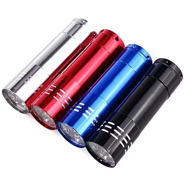 LED Lamp Violet 9 LED Flashlight Blacklight Torch Light Lamp Black Portable Mini Aluminum UV Ultra