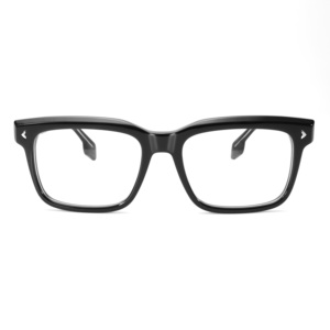 Óculos Retangulares Clássicos Vintage Retro com Rebites Ópticos de Acetato Preto Óculos de Alta Qualidade Armações de Acetato Unissex - Product Image 2
