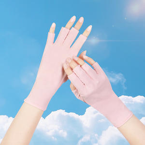 Gants fonctionnels d'extérieur, demi-doigts, protection solaire, blocage des rayons UV, pour le cyclisme et la conduite, pour adultes, unisexes, rose, bleu, noir, gris - Product Image 1