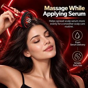 Red Light Scalp Massage Comb Kneading Hair <b>Massager</b> Portable Scalp Care Brush for <b>Home</b> Salon Use - Product Image 3