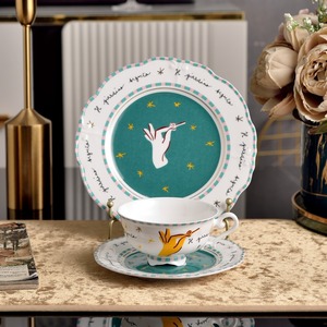 New Fresh American Bone China 6-Piece Elegant Dinnerware Set Modern Simple Design Non-Toxic Eco-Friendly Home & Restaurant Use - Product Image 5