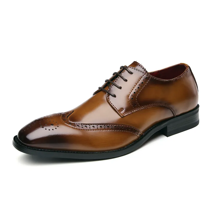 Brock – chaussures de soirée en cuir britannique pour hommes, à lacets, Derby à bout pointu, Oxford Business, nouvelle collection 2022