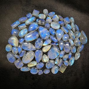Natural Rainbow Moonstone Mixed Shape Cabochon Lot 20x25-90x50mm Bulk Supplier Manufacturer India - Product Image 6