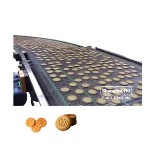 Automatic soft hard biscuit making machine / sandwiching biscuit production line / biscuit baking equipment