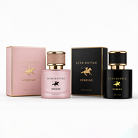 Meilleur prix pour flacon de parfum rond de 50 ml, flacon de parfum personnalisé, flacon de parfum noir de 100 ml avec boîte et couvercle en cuir