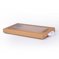 Boîte en papier kraft en gros, logo personnalisé, boîtes en papier kraft pliables pour l'emballage de coques de téléphone portable avec fenêtre