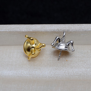 Accessoires de pendentif en argent S925, chapeau d'elfe baroque, chapeau de clown DIY, perle extraterrestre polyvalente, support creux, apprêts de bijoux 4115 - Product Image 3