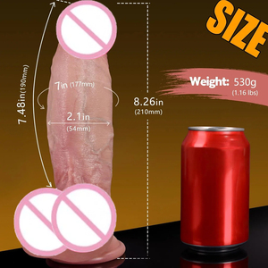 Dildo énorme de 7 pouces, double densité en silicone avec ventouse puissante, dildo réaliste pour le point G, jouets sexuels anaux - Product Image 5