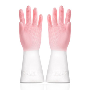 Gants de nettoyage ménagers réutilisables pour la cuisine et la salle de bain, gants de vaisselle en caoutchouc, gants de vaisselle en latex - Product Image 6