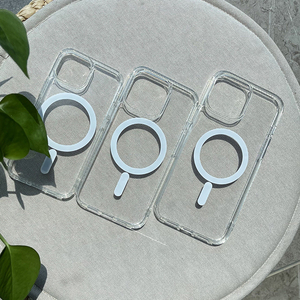 Étui de téléphone magnétique transparent de luxe pour <span class=keywords><strong>iPhone</strong></span> <span class=keywords><strong>13</strong></span> 14 15 16 17 Pro Max, <span class=keywords><strong>coque</strong></span> arrière en TPU PC antichoc, accessoires pour téléphone portable - Product Image 5