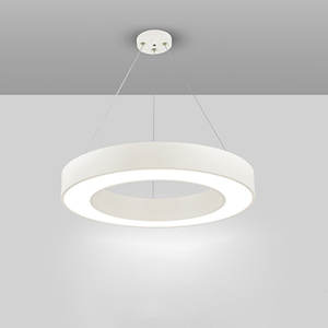 Illuminazione commerciale Hotel Cafe salone oro bianco nero ciondolo rotondo personalizzato moderno lampadario circolare luce a Led - Product Image 6