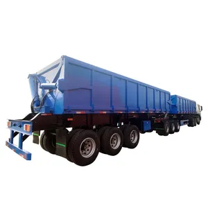 China factory big capacity payload Tri 3 axles 100tons 120tons super link side tipper dump truck trailer for coal transportation