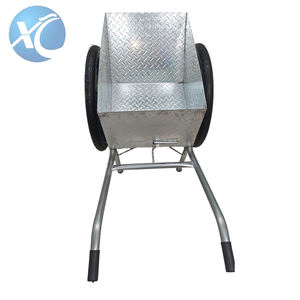 Zware verzinkte geëmbosseerde ijzeren plaat transportkar met twee wielen voor bouw, magazijn & landbouw materiaaltransport - Product Image 1