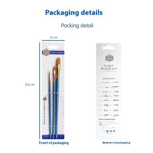 Brosses à cheveux plates à manche en bois pratiques pour artistes ensemble <span class=keywords><strong>de</strong></span> peinture à l'huile acrylique aquarelle avec cheveux en nylon pour peintres - Product Image 4