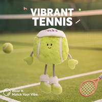 Porte-clés en peluche personnalisés, jouets, porte-clés balle de tennis, poupée sportive mignonne, cadeaux promotionnels, pendentif en peluche doux, breloque de sac
