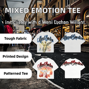 Cảm Xúc Hỗn Hợp In Kỹ Thuật Số Người Đàn Ông Của Mùa Hè T-Shirt 100% Cotton Vải Dệt Kim Thư Mô Hình Phong Cách Cổ Điển Chống Nhăn - Product Image 3