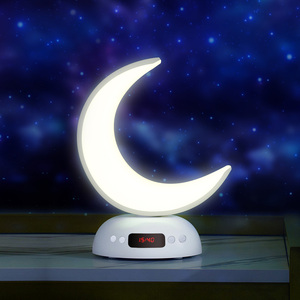 Moon Shape LED Night Light <b>Remote</b> <b>Control</b> Color Changing Desk <b>Lamp</b> With Digital Azan Clock Display Quran Players - Product Image 2