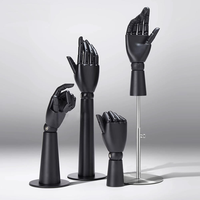 Présentoir en métal noir présentoir de Mannequin à main en bois accessoires support de Base magnétique de plaque métallique réglable en hauteur