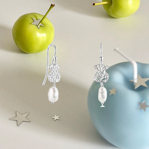 Pendientes de Oso Minimalistas de Alta Joyería Couture con Micro Zirconia y <span class=keywords><strong>Perlas</strong></span>, Adornos para Oreja en Oro Pulido y Plata para Oficina - Product Image 5