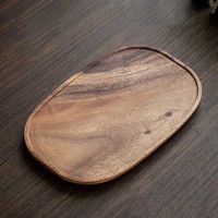 Plateau à thé en bois massif de noyer, style japonais, rectangulaire, pour servir le thé, la pâtisserie, etc.