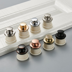 Concealed Handles Round Zinc Alloy Drawer Cabinet <b>Door</b> Embedded <b>Spring</b> Handle Modern Design Easy Installation - Product Image 1