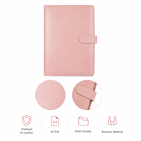 Portafolio de Cuero PU con Logotipo Personalizado, Estilo Vintage A4, Bolsa Profesional para Documentos, Carpeta Multicolor para Presentaciones y Reuniones