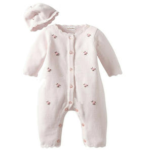 เสื้อสเวตเตอร์คอกลมแขนยาวสำหรับเด็กทารกผ้าคอตตอนออร์แกนิกชุดหมี2ชิ้น - Product Image 1