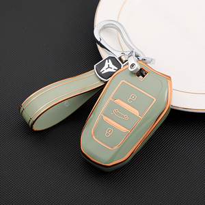 Étui de protection souple en TPU de qualité supérieure pour clé de voiture <span class=keywords><strong>Peugeot</strong></span> 408 Citroën Versailles C5X Sega Tianyi, avec porte-clés et accessoires - Product Image 5
