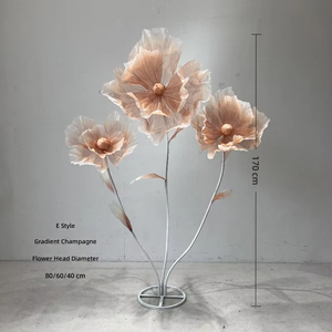 LED <b>Flower</b> Floor Lamp Artificial Peony Translucent Pure White Lighted Wedding Hotel Stage Event Standing Decor 170cm - Product Image 3