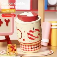 Gobelet isotherme portable en acier inoxydable 316 pour enfants, avec paille, pour café chaud ou froid