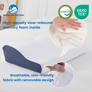 Almohada ergonómica <span class=keywords><strong>de</strong></span> espuma viscoelástica con funda lavable y transpirable Alivio <span class=keywords><strong>de</strong></span> presión <span class=keywords><strong>para</strong></span> el dolor <span class=keywords><strong>de</strong></span> cuello <span class=keywords><strong>Almohadas</strong></span> <span class=keywords><strong>de</strong></span> <span class=keywords><strong>cama</strong></span> Tela agradable a la piel - Product Image 3