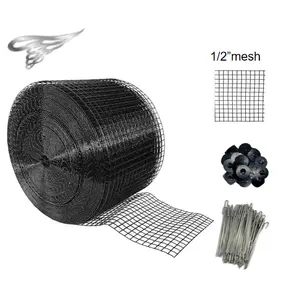 太阳能电池板保护太阳能裙网太阳能电池板生物防护套件8英寸x 100ft英尺卷鸽防护装置和50个铝夹