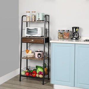 Estante de almacenamiento de 4 niveles para el hogar, estantería Industrial independiente de escalera de 4 niveles con cajón - Product Image 6