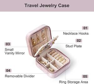 Caja de Almacenamiento de Joyas de Lujo con Forro de Terciopelo, Organizador de Anillos, Collares, Pulseras y Pendientes - Product Image 2