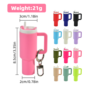 RTS En Stock en EE. UU. 60 Pcs/Caja Llavero de Mini Vaso Colorido Llavero Tipo Vaso para Portabalsamo Labial Dijes para Llaves Monedero y Bolso - Product Image 4