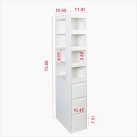 Meuble de rangement haut standard moderne en bois à 7 niveaux avec 3 tiroirs, fabriqué en usine