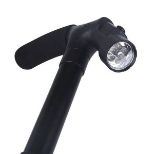 CHUAGNEN Nuevas <span class=keywords><strong>Muletas</strong></span> Plegables Ajustables, Ligeras, de Aleación de Aluminio, con Mango de EVA y Luces LED para Senderismo, Color Negro Carbón - Product Image 3